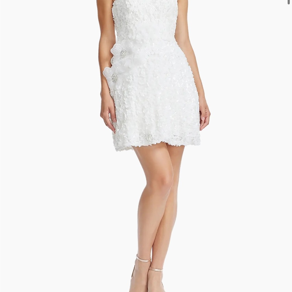 Dress the Population White Floral Mini Dress